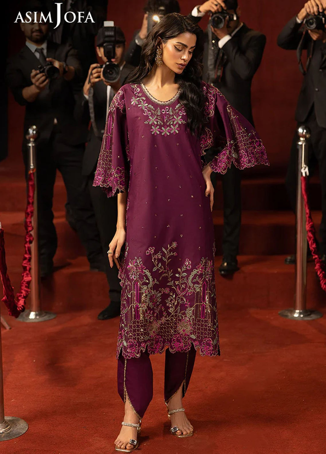 Asim Jofa Embroidered Lawn Suits Unstitched 2 Piece AJ25LD AJLLF-09 - Festive Collection
