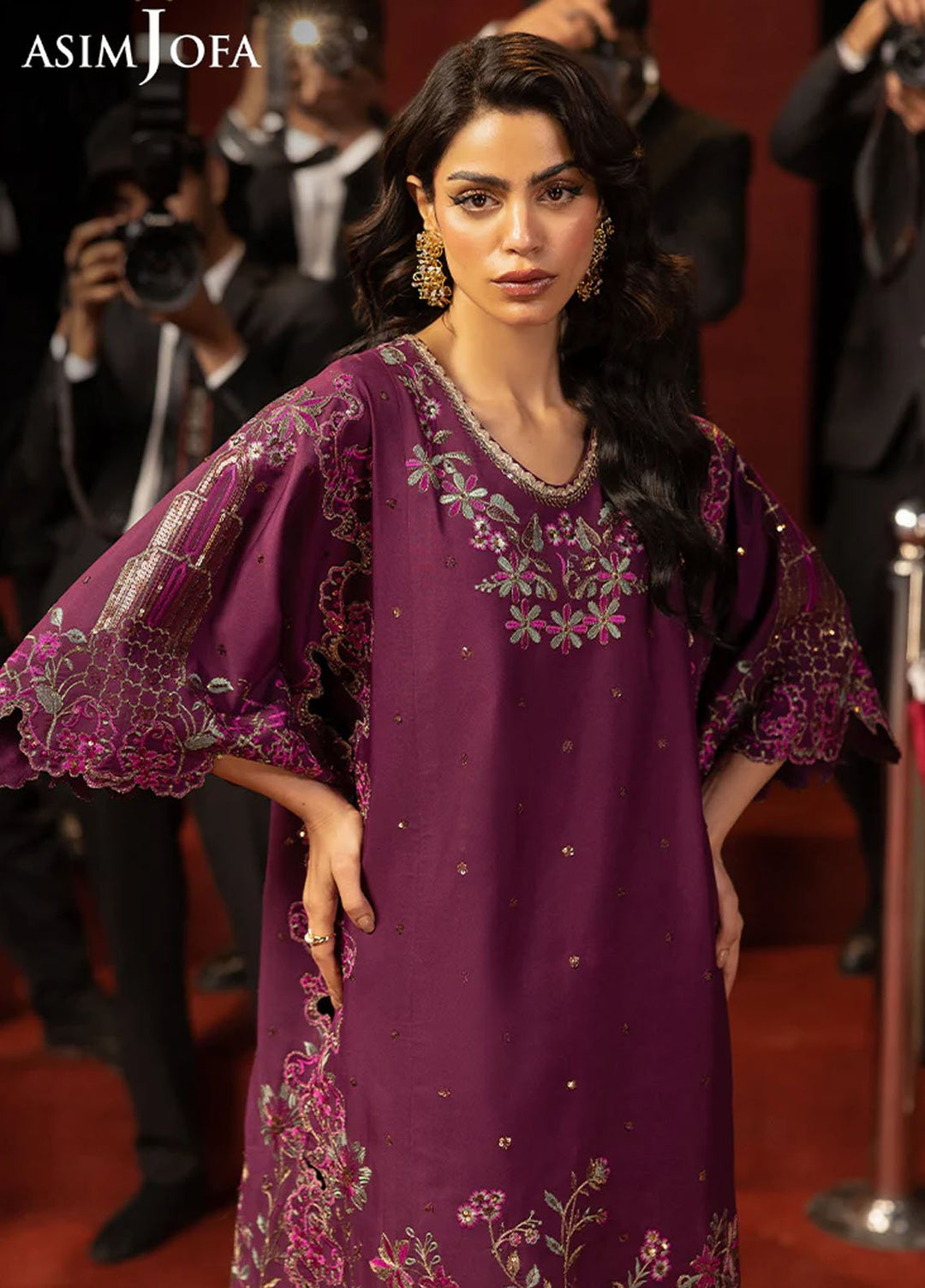 Asim Jofa Embroidered Lawn Suits Unstitched 2 Piece AJ25LD AJLLF-09 - Festive Collection