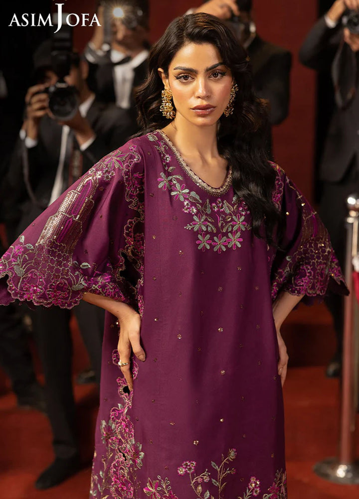 Asim Jofa Embroidered Lawn Suits Unstitched 2 Piece AJ25LD AJLLF-09 - Festive Collection