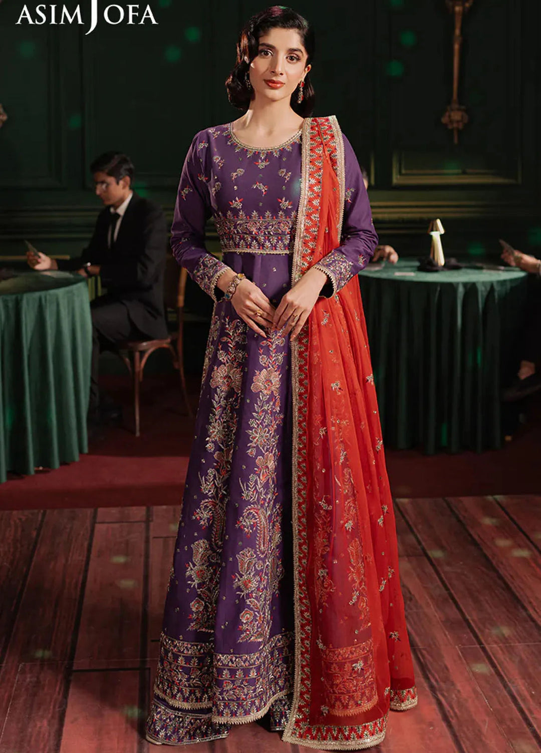 Asim Jofa Embroidered Lawn Suits Unstitched 3 Piece AJ25PF AJPF-23 - Festive Collection