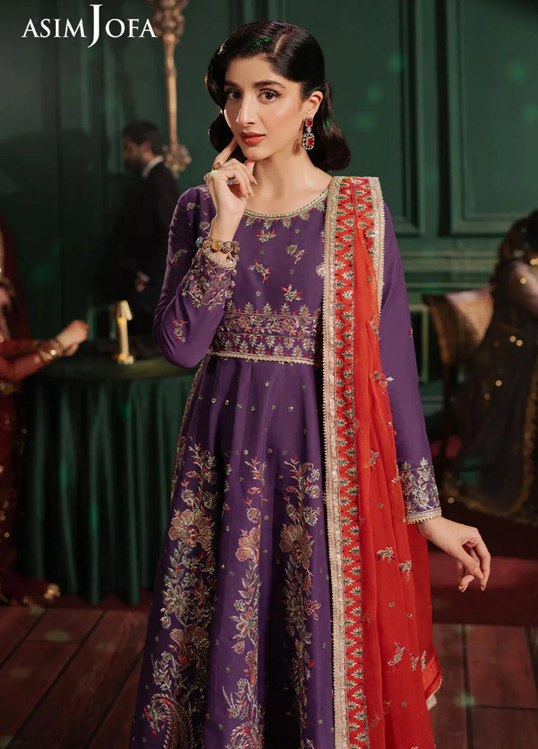 Asim Jofa Embroidered Lawn Suits Unstitched 3 Piece AJ25PF AJPF-23 - Festive Collection