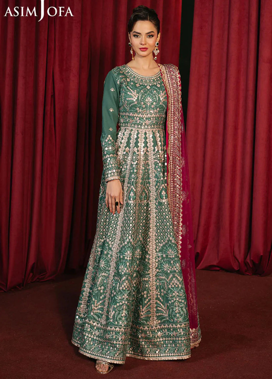 Asim Jofa Embroidered Lawn Suits Unstitched 3 Piece AJ25PF AJPF-31 - Festive Collection