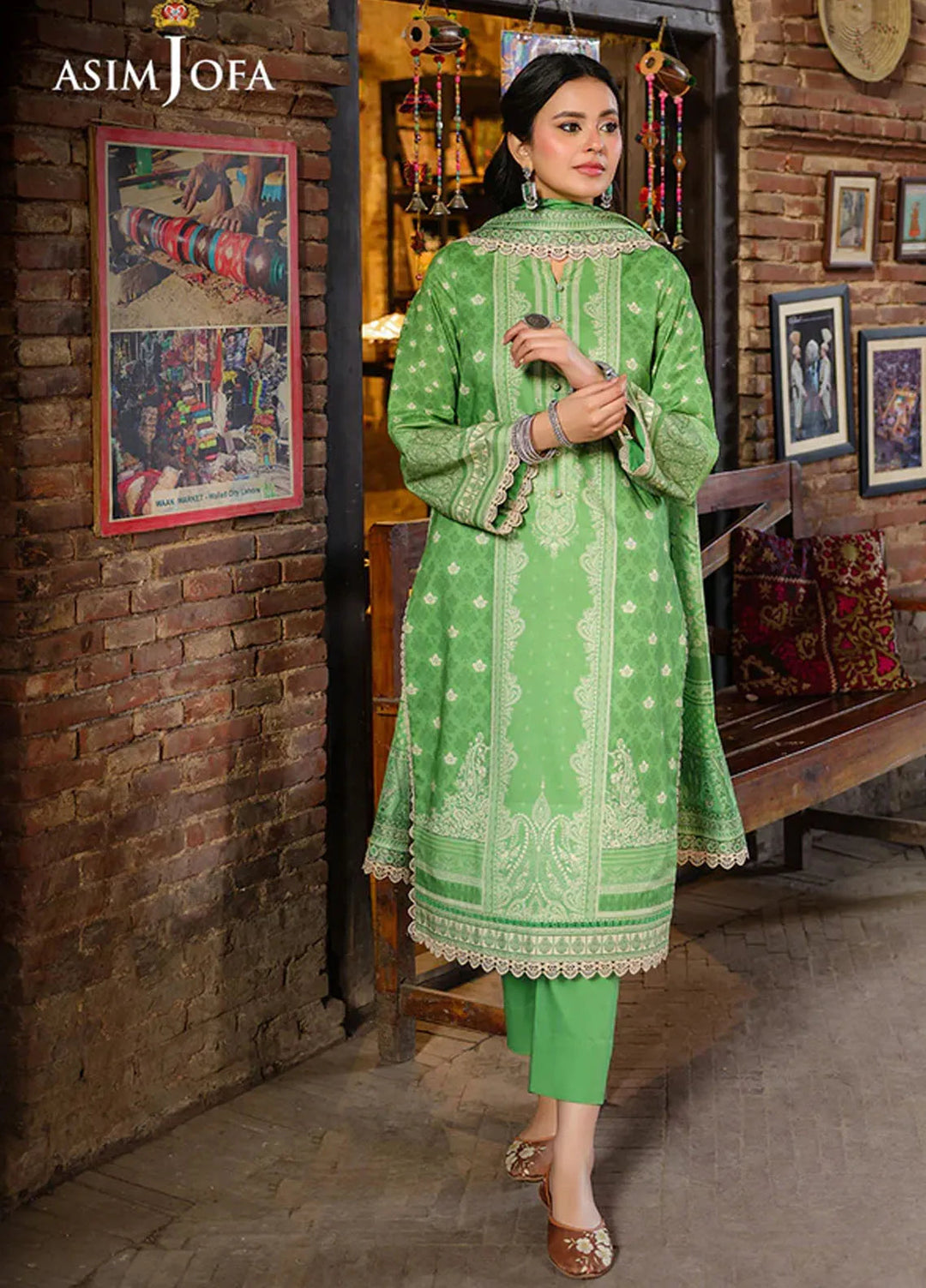 Asim Jofa Embroidered Lawn Suits Unstitched 2 Piece AJ25FE AJUBF-53 - Summer Collection