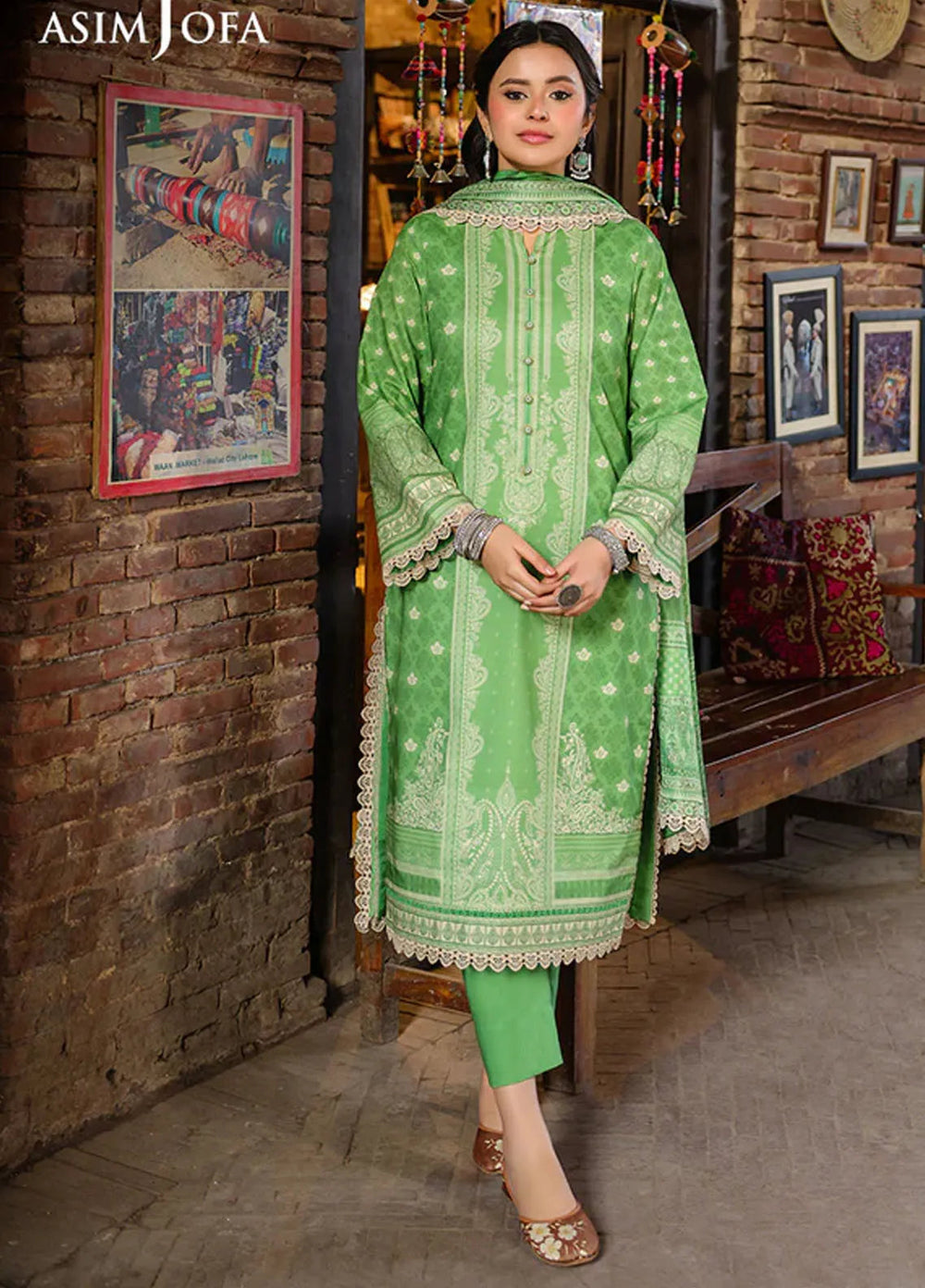 Asim Jofa Embroidered Lawn Suits Unstitched 2 Piece AJ25FE AJUBF-53 - Summer Collection