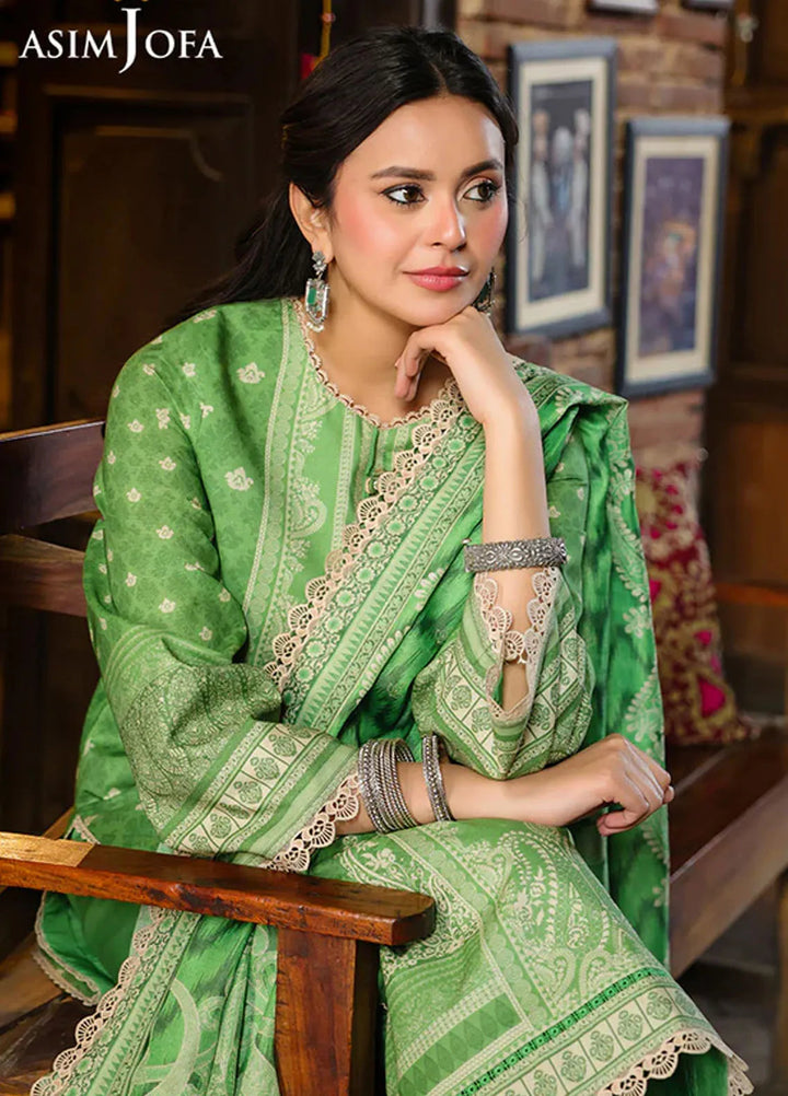 Asim Jofa Embroidered Lawn Suits Unstitched 2 Piece AJ25FE AJUBF-53 - Summer Collection