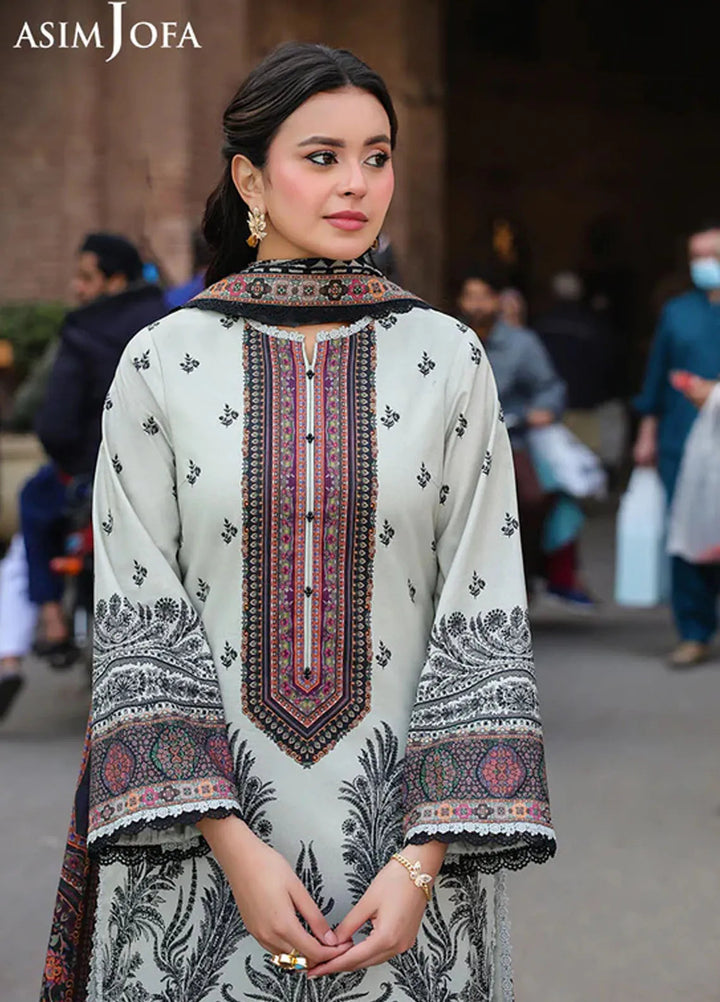 Asim Jofa Embroidered Lawn Suits Unstitched 2 Piece AJ25FE AJUBF-56 - Summer Collection