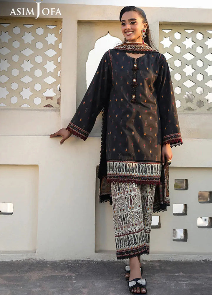 Asim Jofa Embroidered Lawn Suits Unstitched 3 Piece AJ25FE AJUBF-71 - Summer Collection