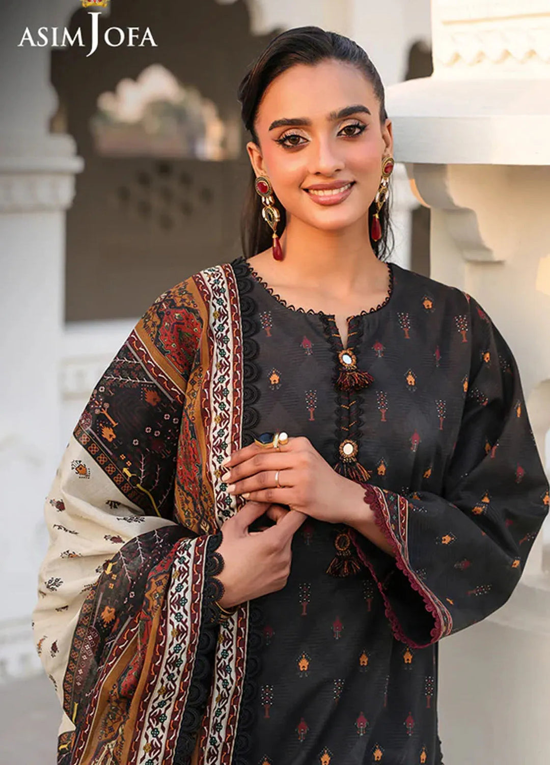 Asim Jofa Embroidered Lawn Suits Unstitched 3 Piece AJ25FE AJUBF-71 - Summer Collection