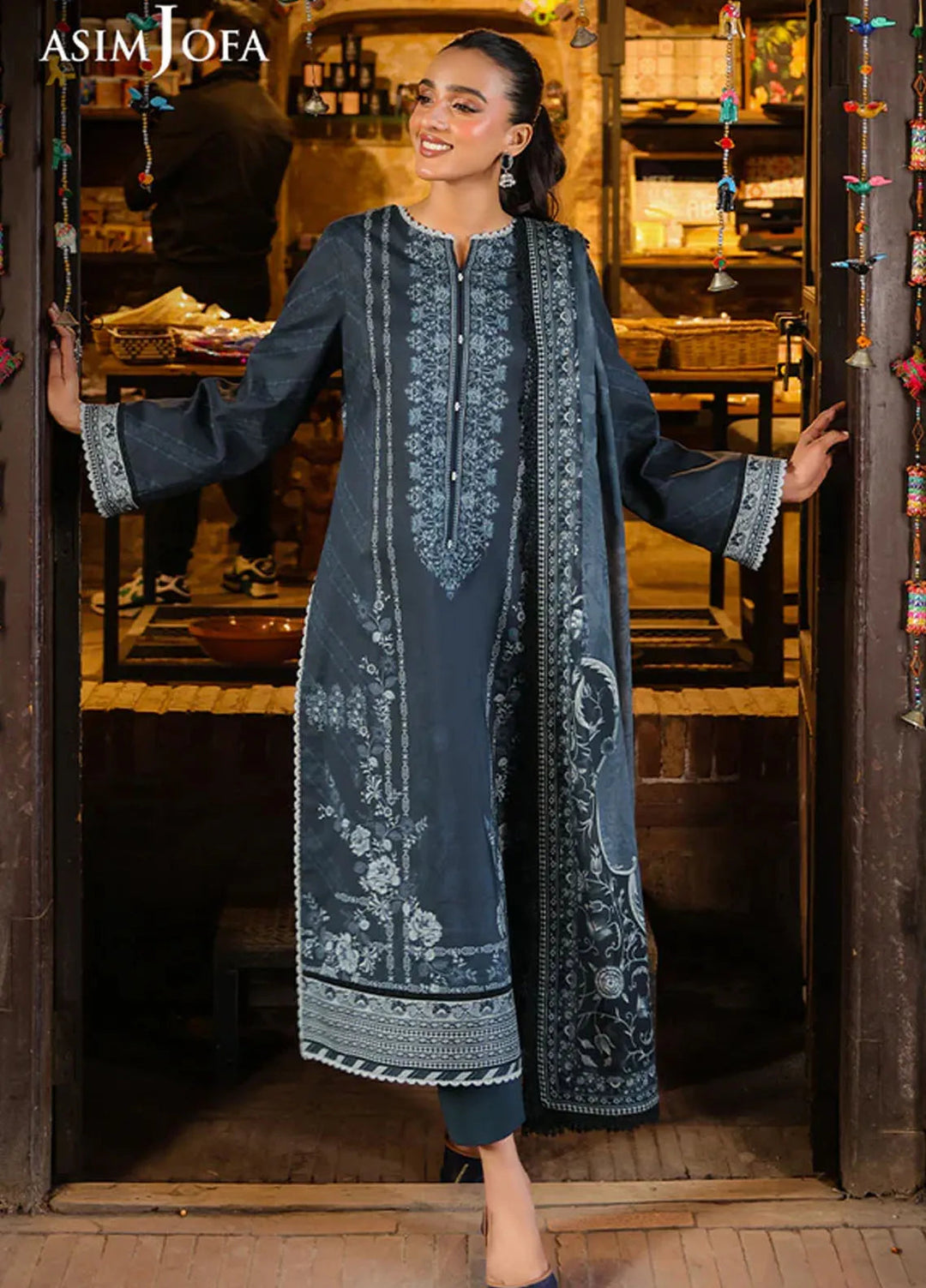 Asim Jofa Embroidered Lawn Suits Unstitched 3 Piece AJ25FE AJUBF-76 - Summer Collection