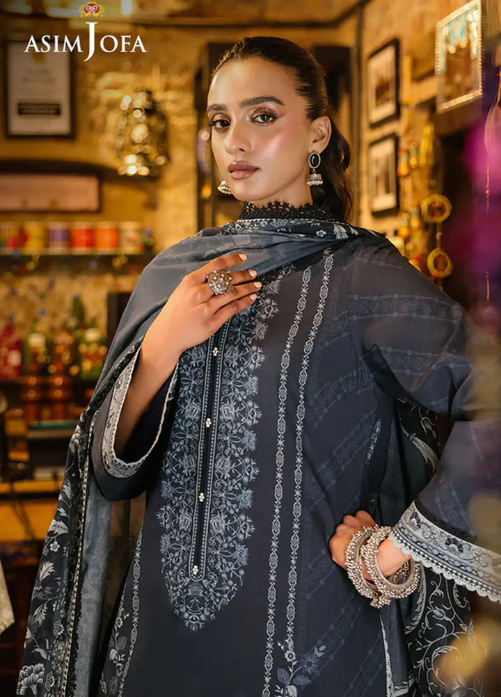 Asim Jofa Embroidered Lawn Suits Unstitched 3 Piece AJ25FE AJUBF-76 - Summer Collection