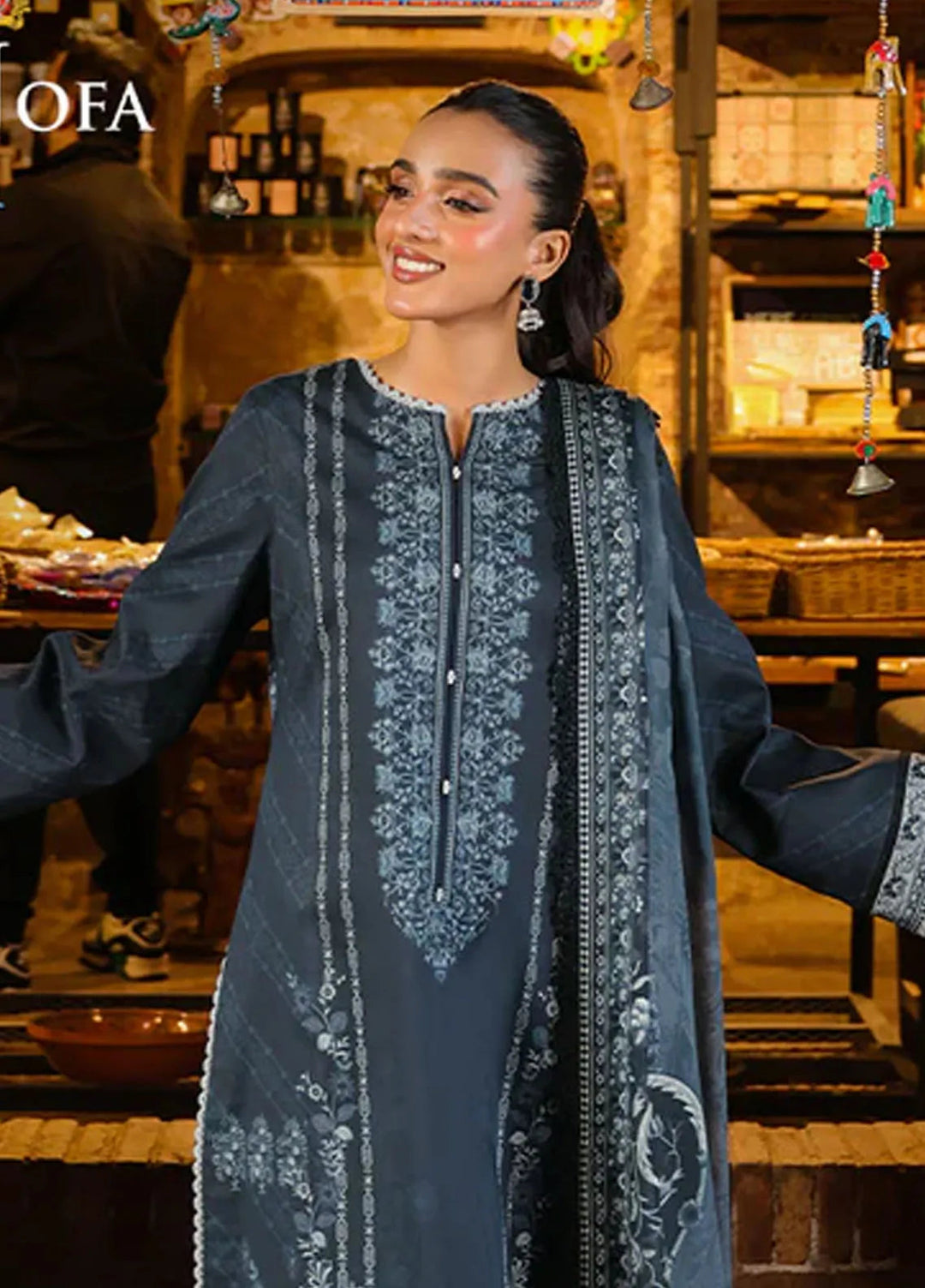 Asim Jofa Embroidered Lawn Suits Unstitched 3 Piece AJ25FE AJUBF-76 - Summer Collection