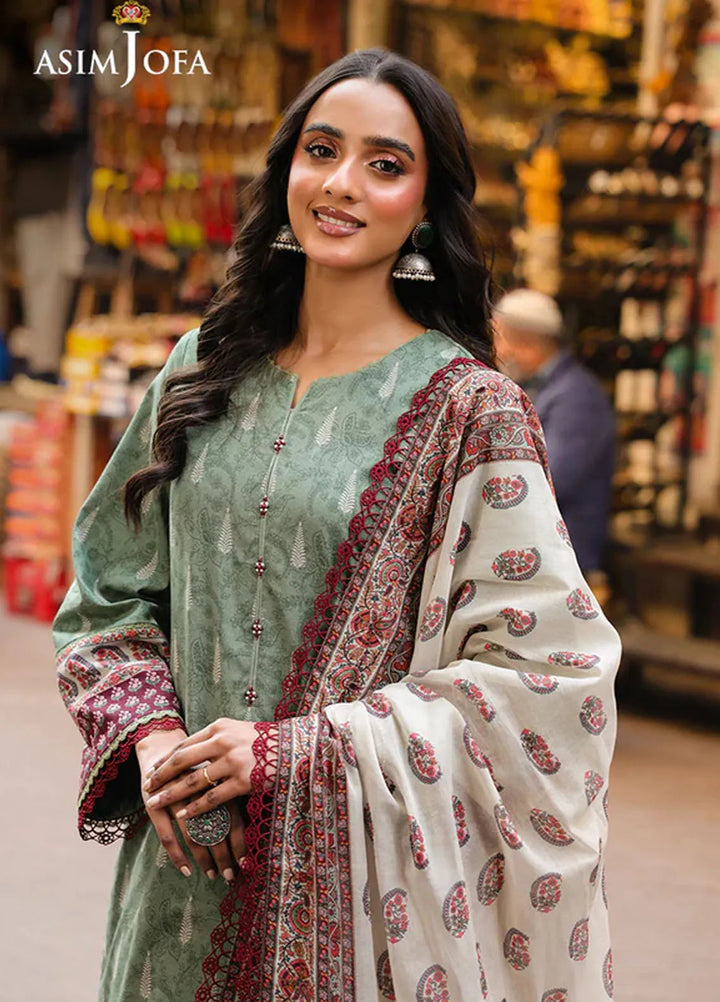 Asim Jofa Embroidered Lawn Suits Unstitched 3 Piece AJ25FE AJUBF-77 - Summer Collection