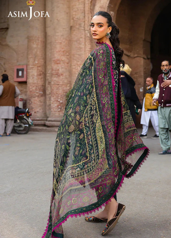 Asim Jofa Embroidered Lawn Suits Unstitched 3 Piece AJ25FE AJUBF-88 - Summer Collection