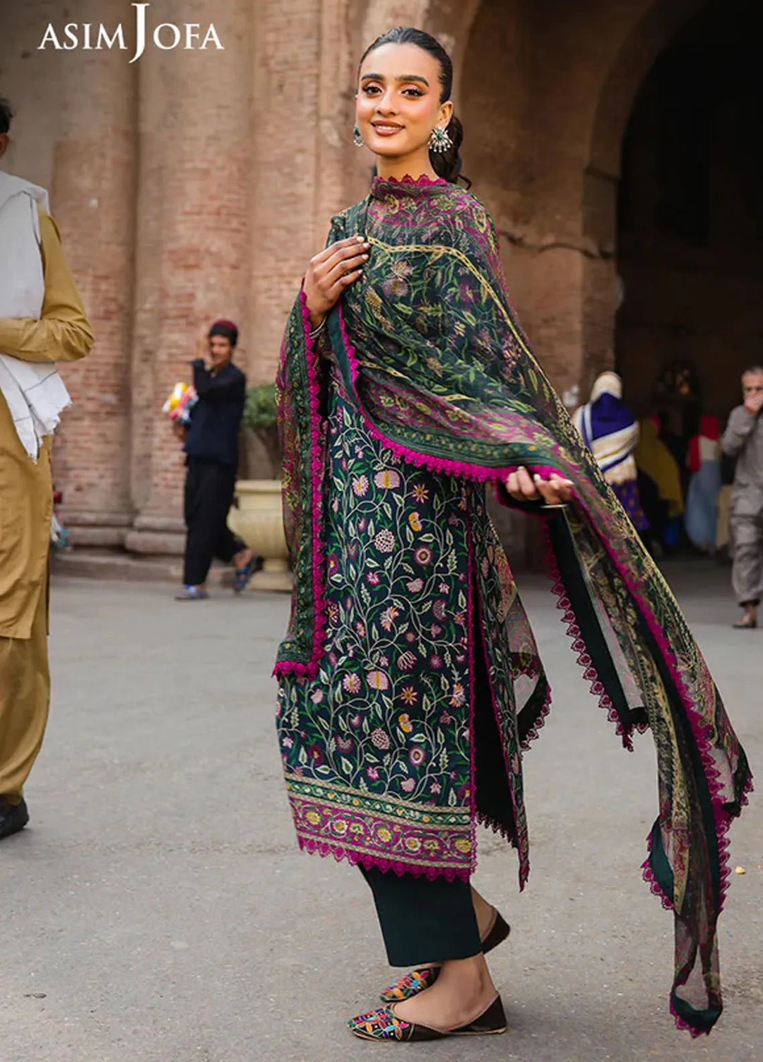 Asim Jofa Embroidered Lawn Suits Unstitched 3 Piece AJ25FE AJUBF-88 - Summer Collection