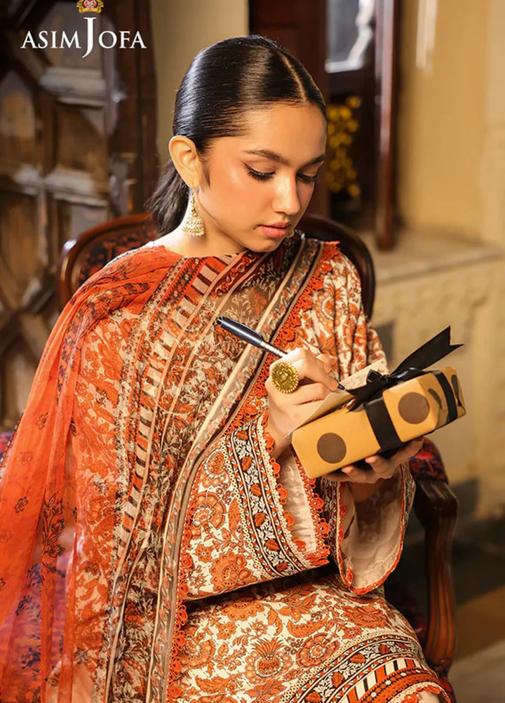 Asim Jofa Embroidered Lawn Suits Unstitched 3 Piece AJ25FE AJUBF-89 - Summer Collection