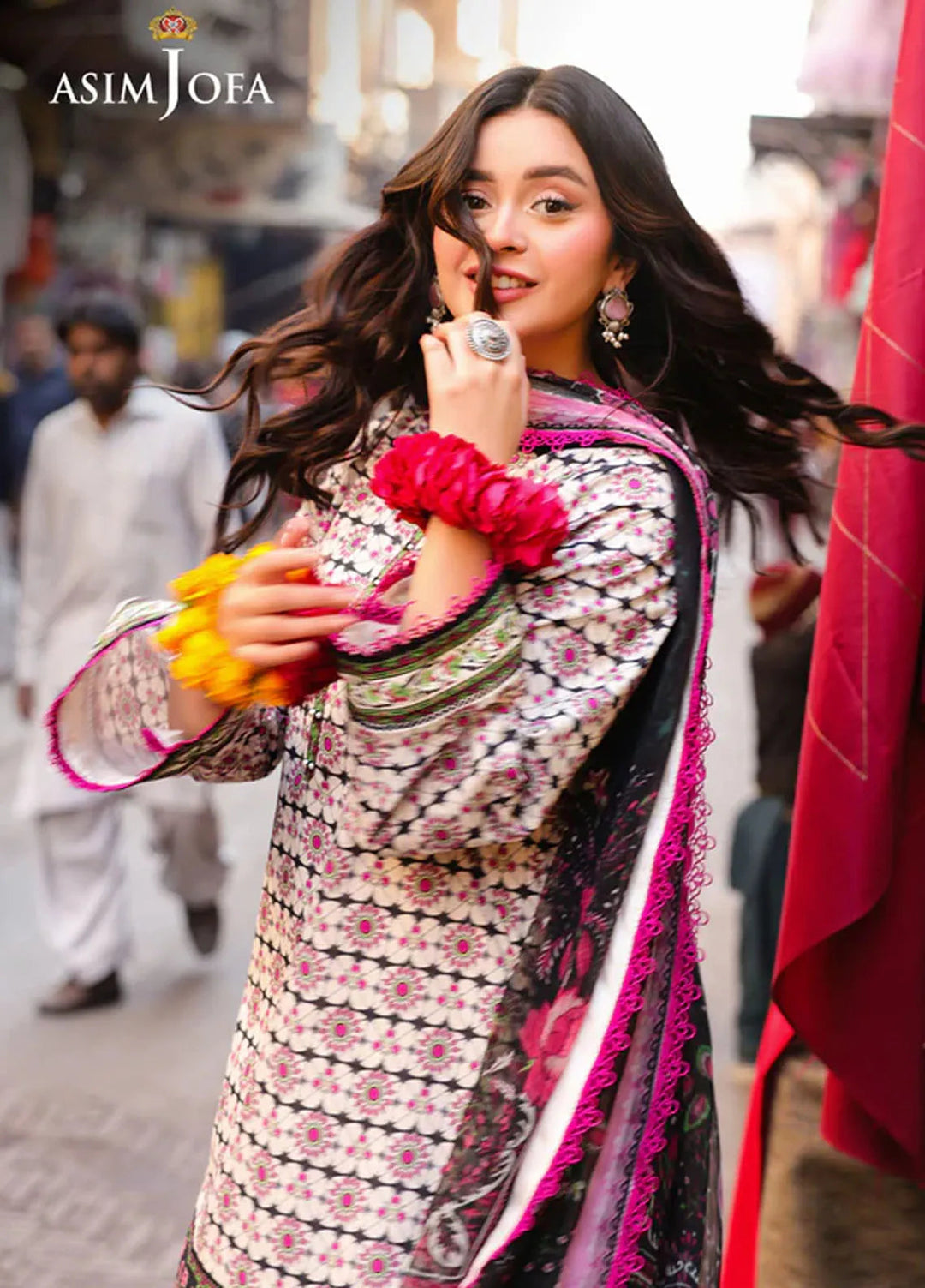 Asim Jofa Embroidered Lawn Suits Unstitched 3 Piece AJ25FE AJUBF-91 - Summer Collection