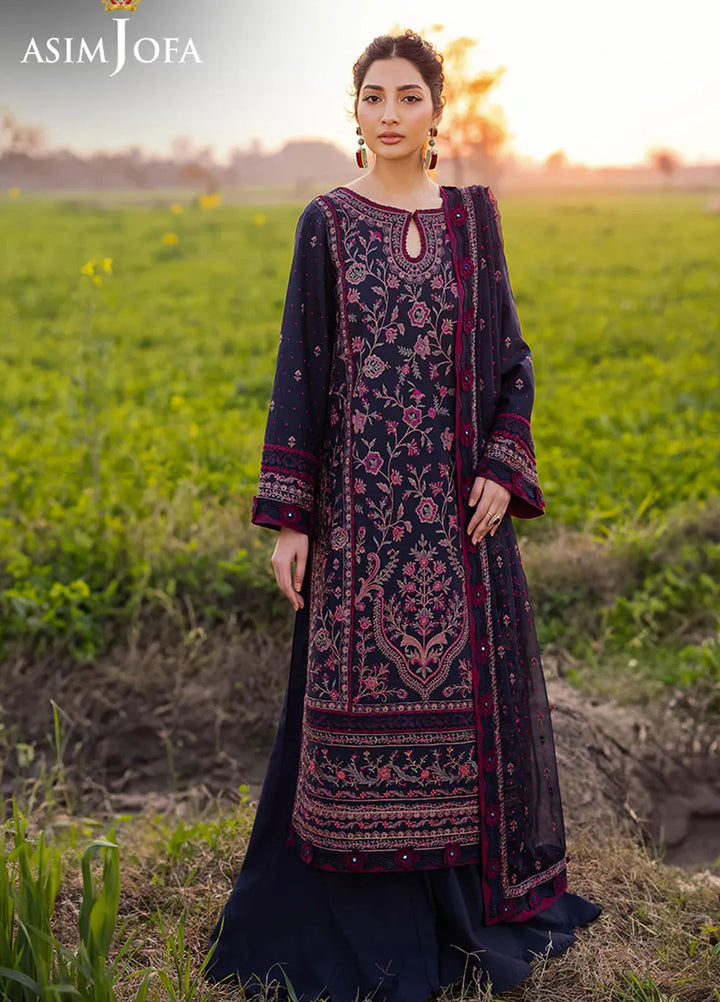 Asim Jofa Embroidered Lawn Suits Unstitched 3 Piece AJ25LL AJELL-01-UNS - Summer Collection