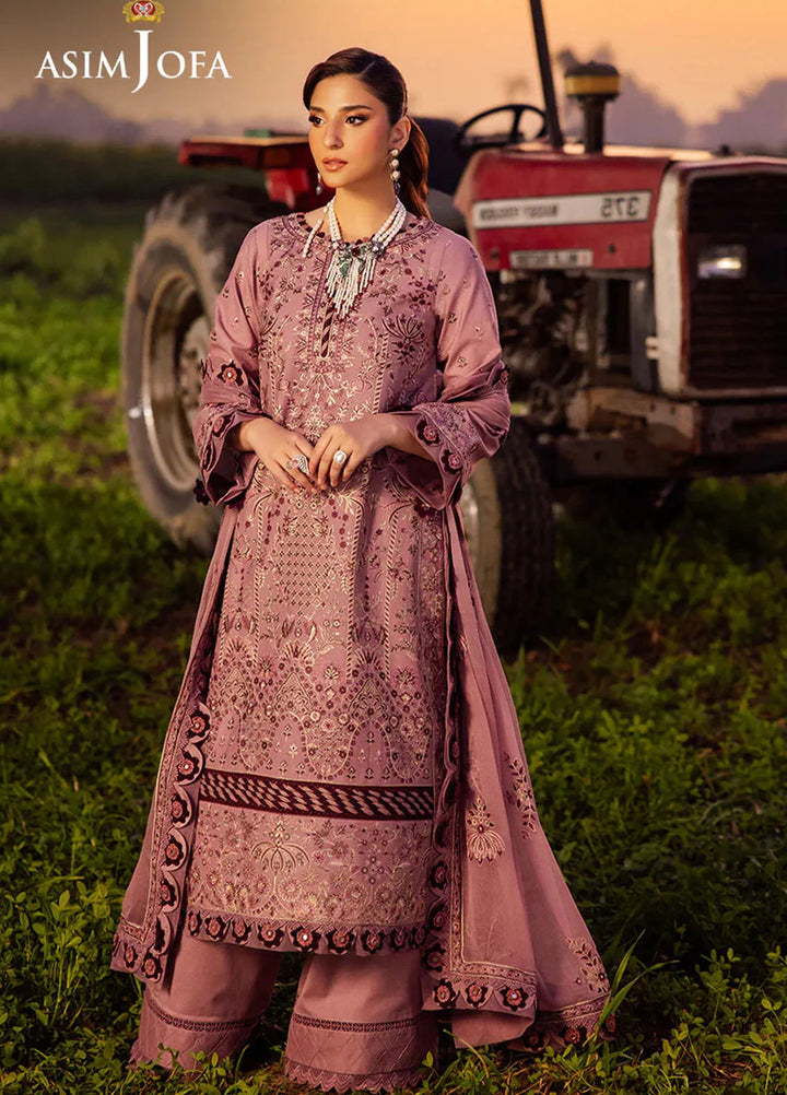 Asim Jofa Embroidered Lawn Suits Unstitched 3 Piece AJ25LL AJELL-02-UNS - Summer Collection