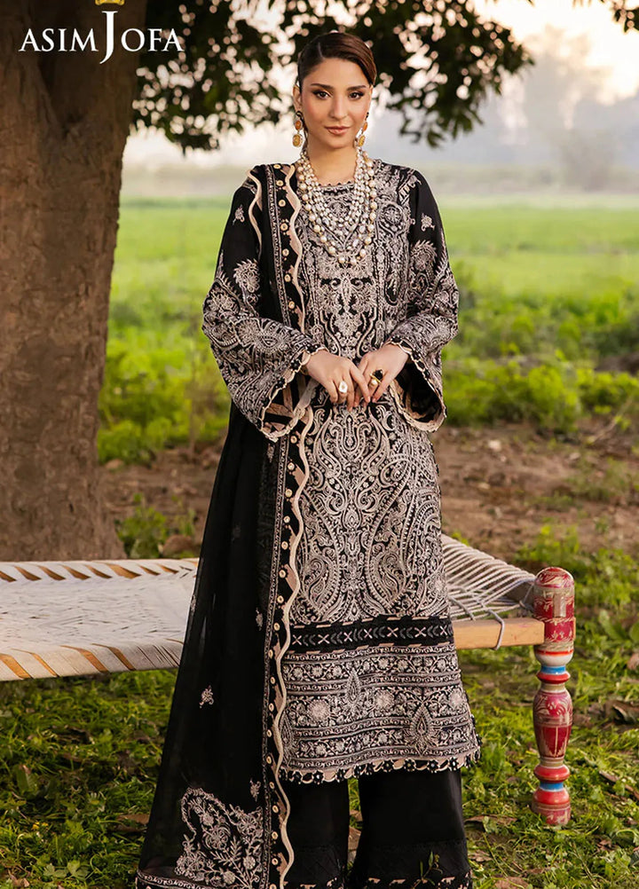 Asim Jofa Embroidered Lawn Suits Unstitched 3 Piece AJ25LL AJELL-03-UNS - Summer Collection