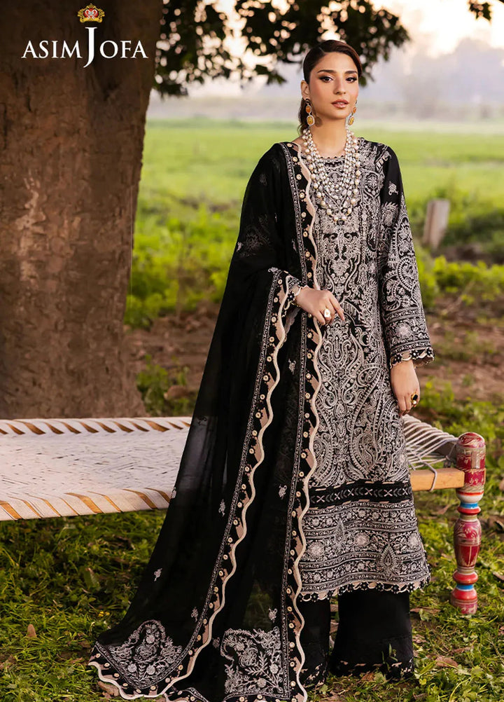 Asim Jofa Embroidered Lawn Suits Unstitched 3 Piece AJ25LL AJELL-03-UNS - Summer Collection