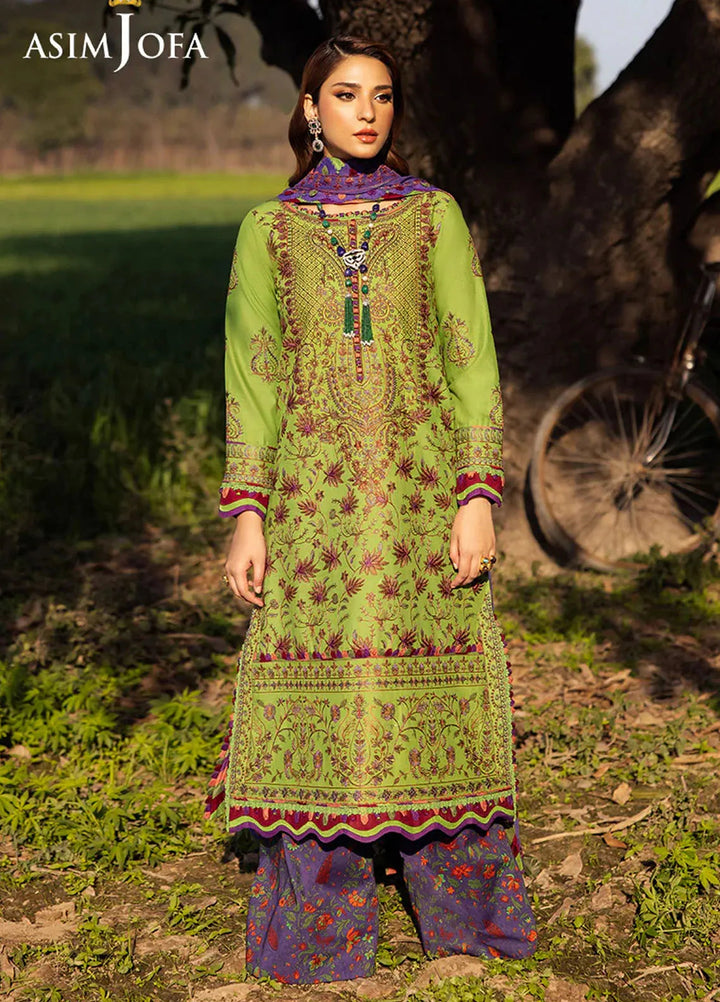 Asim Jofa Embroidered Lawn Suits Unstitched 3 Piece AJ25LL AJELL-05-UNS - Summer Collection