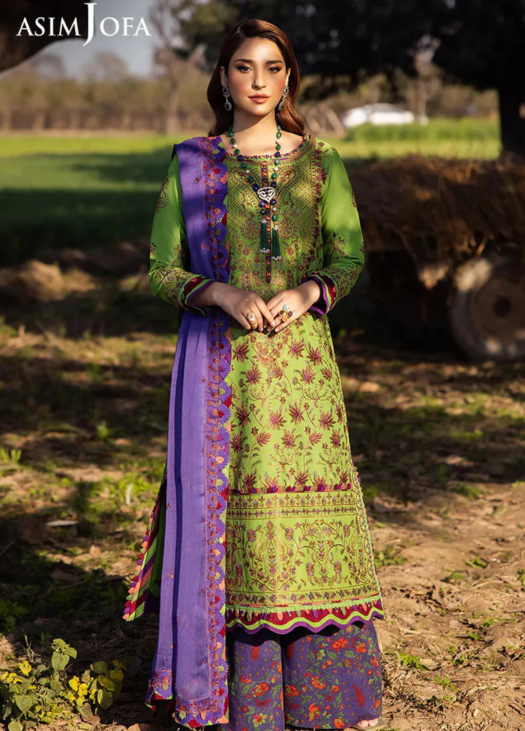 Asim Jofa Embroidered Lawn Suits Unstitched 3 Piece AJ25LL AJELL-05-UNS - Summer Collection