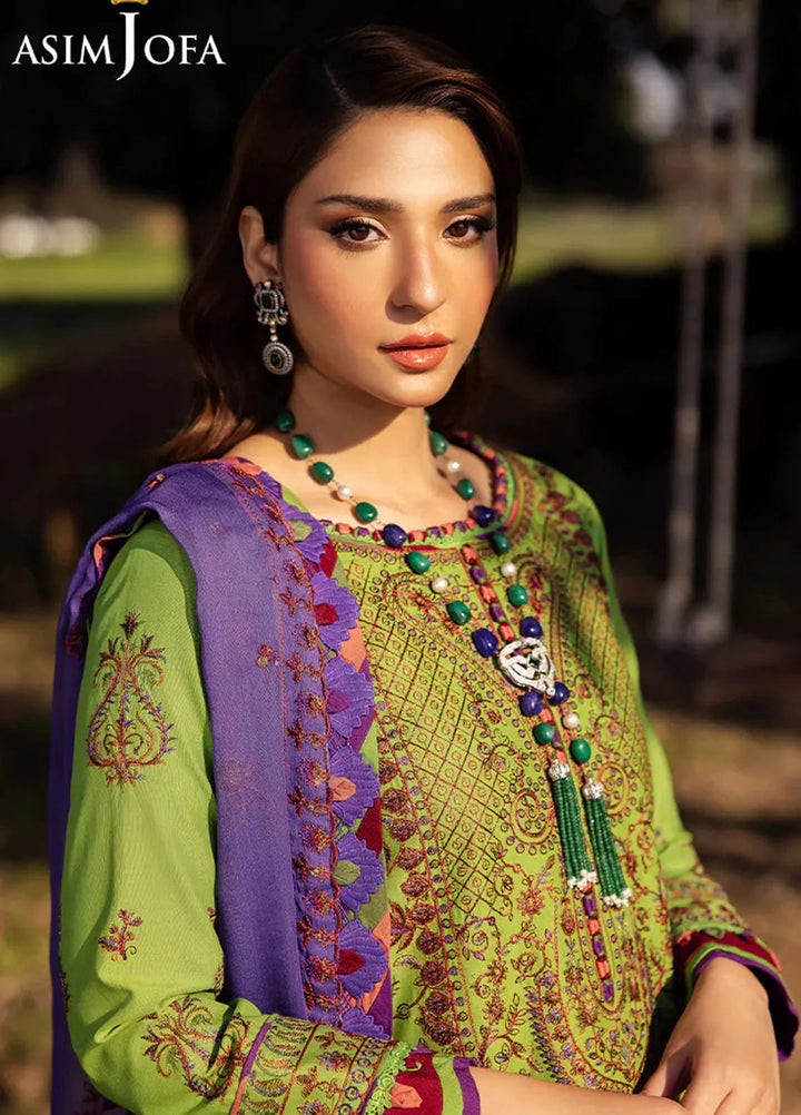 Asim Jofa Embroidered Lawn Suits Unstitched 3 Piece AJ25LL AJELL-05-UNS - Summer Collection