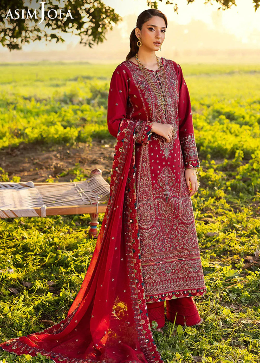 Asim Jofa Embroidered Lawn Suits Unstitched 3 Piece AJ25LL AJELL-06-UNS - Summer Collection