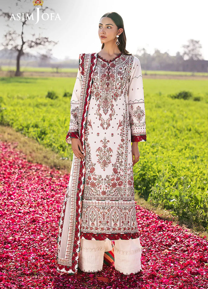 Asim Jofa Embroidered Lawn Suits Unstitched 3 Piece AJ25LL AJELL-08-UNS - Summer Collection