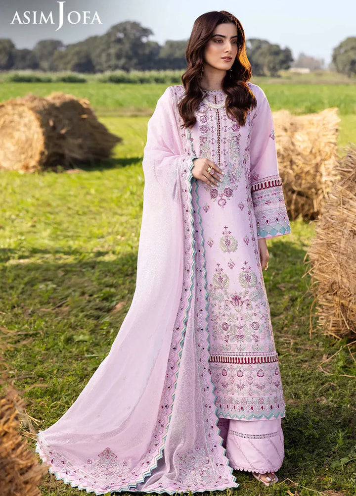 Asim Jofa Embroidered Lawn Suits Unstitched 3 Piece AJ25LL AJELL-09-UNS - Summer Collection