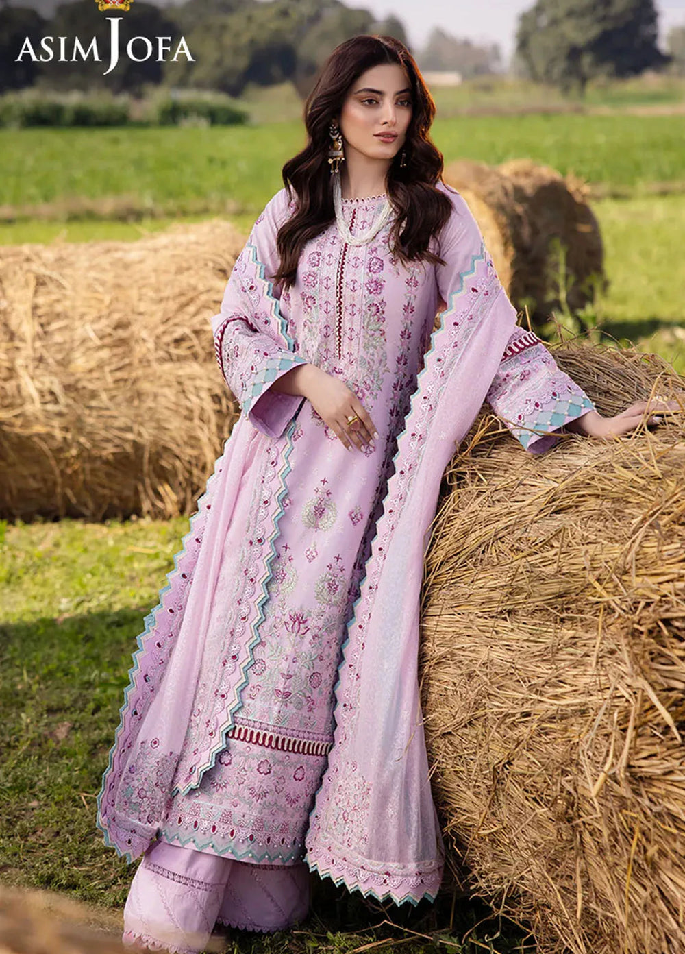 Asim Jofa Embroidered Lawn Suits Unstitched 3 Piece AJ25LL AJELL-09-UNS - Summer Collection