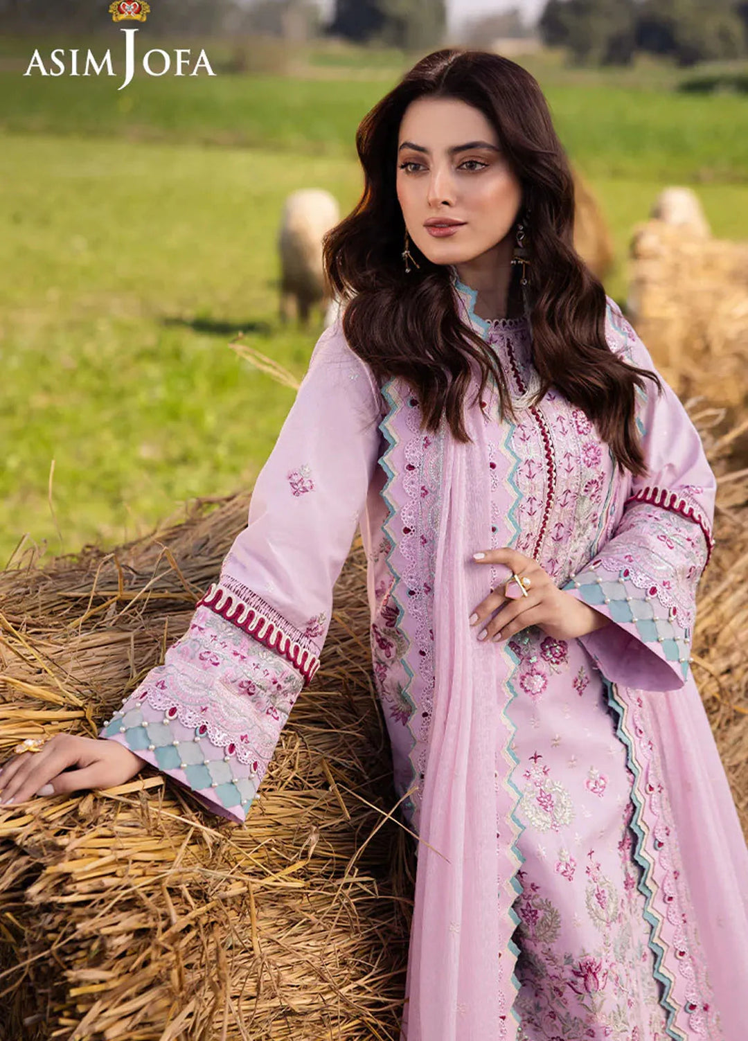 Asim Jofa Embroidered Lawn Suits Unstitched 3 Piece AJ25LL AJELL-09-UNS - Summer Collection