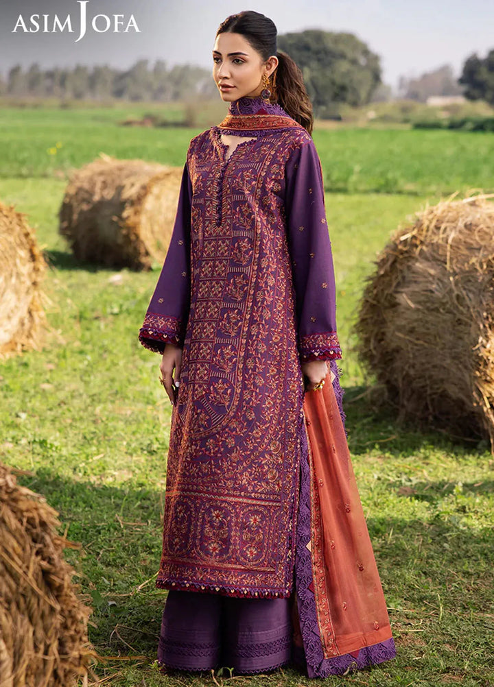 Asim Jofa Embroidered Lawn Suits Unstitched 3 Piece AJ25LL AJELL-13-UNS - Summer Collection
