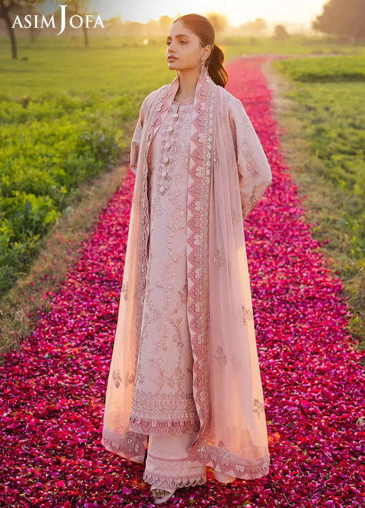 Asim Jofa Embroidered Lawn Suits Unstitched 3 Piece AJ25LL AJELL-15-UNS - Summer Collection
