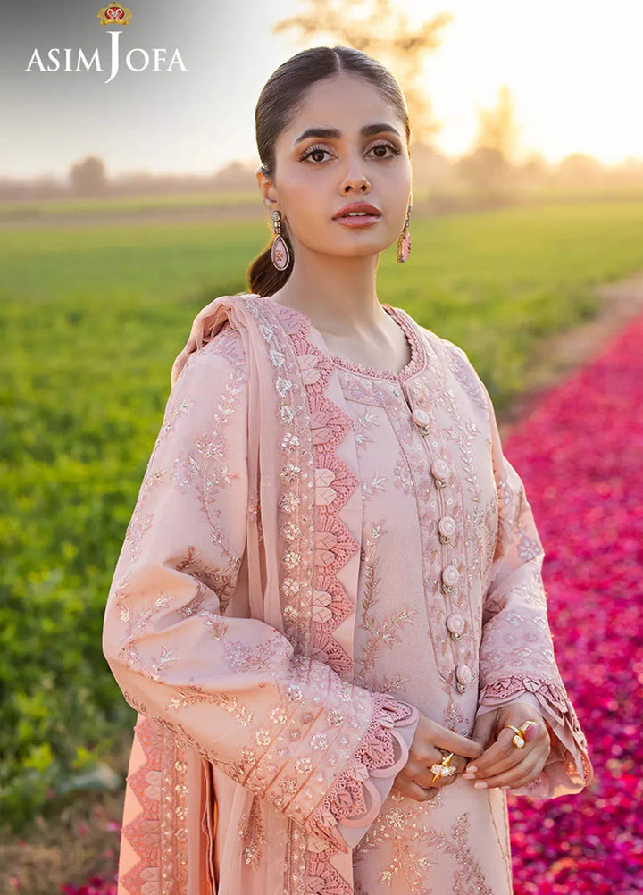 Asim Jofa Embroidered Lawn Suits Unstitched 3 Piece AJ25LL AJELL-15-UNS - Summer Collection