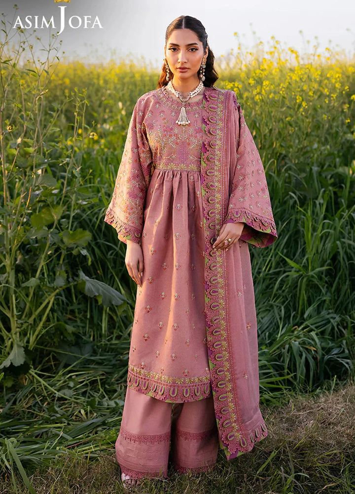 Asim Jofa Embroidered Lawn Suits Unstitched 3 Piece AJ25LL AJELL-16-UNS - Summer Collection