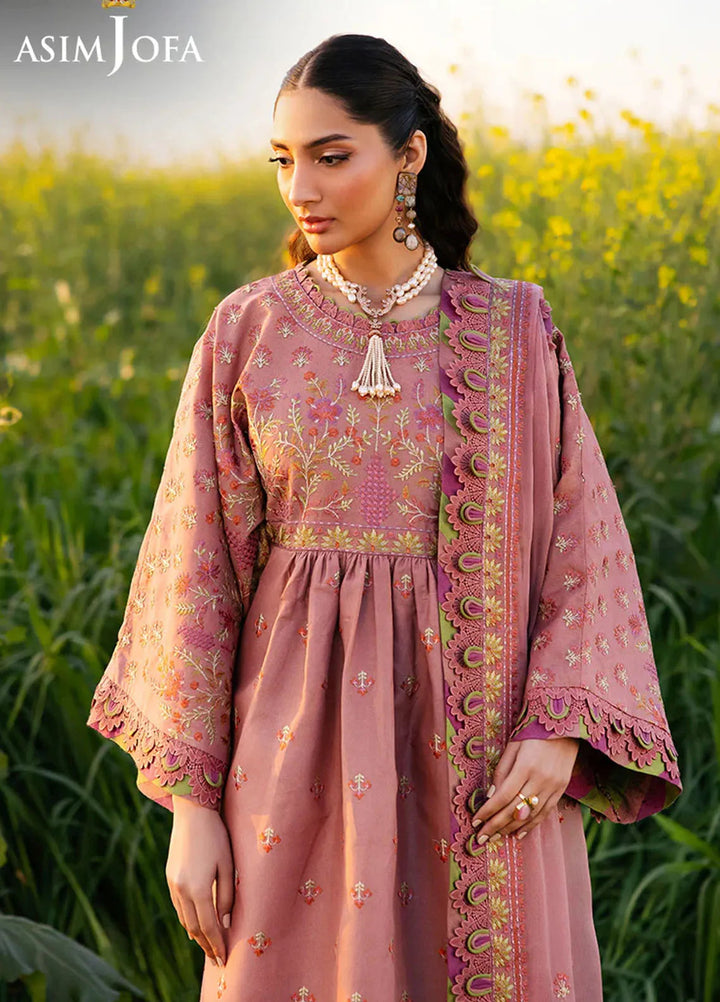 Asim Jofa Embroidered Lawn Suits Unstitched 3 Piece AJ25LL AJELL-16-UNS - Summer Collection