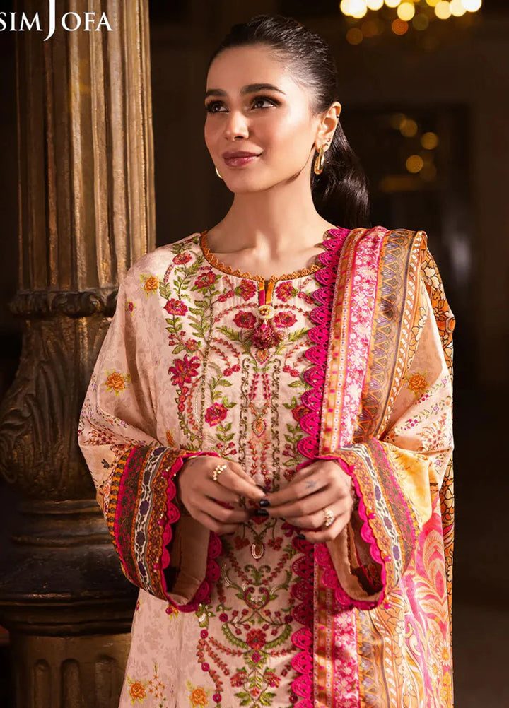 Asim Jofa Embroidered Lawn Suits Unstitched 3 Piece AJ25P4 AJUBJ-02 - Summer Collection