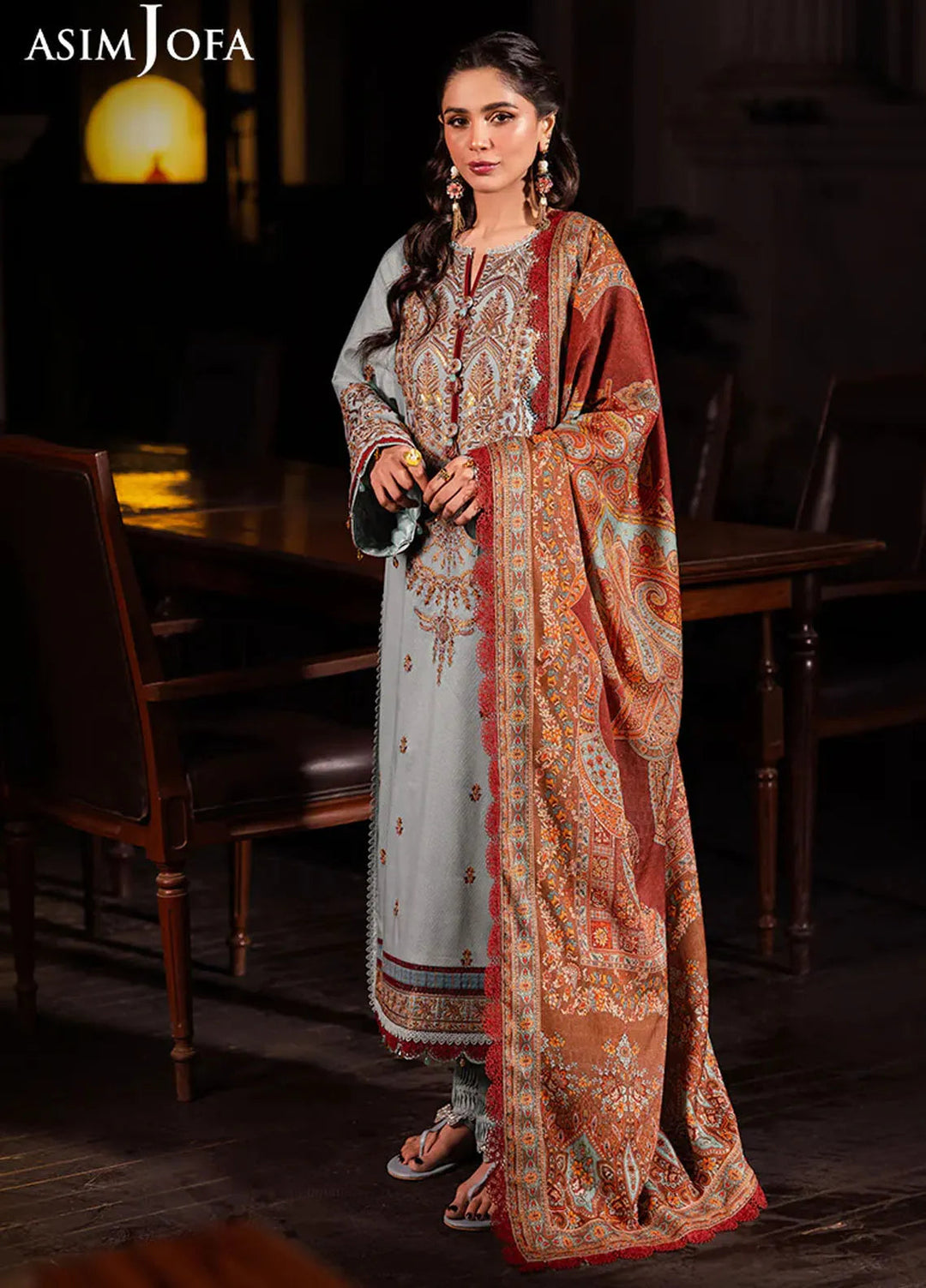 Asim Jofa Embroidered Lawn Suits Unstitched 3 Piece AJ25P4 AJUBJ-11 - Summer Collection
