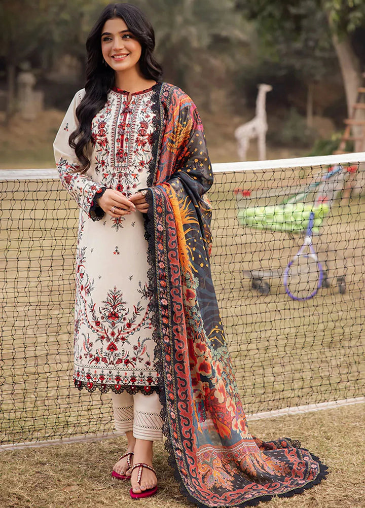 Asim Jofa Embroidered Lawn Suits Unstitched 3 Piece AJ25P4 AJUBJ-14 - Summer Collection