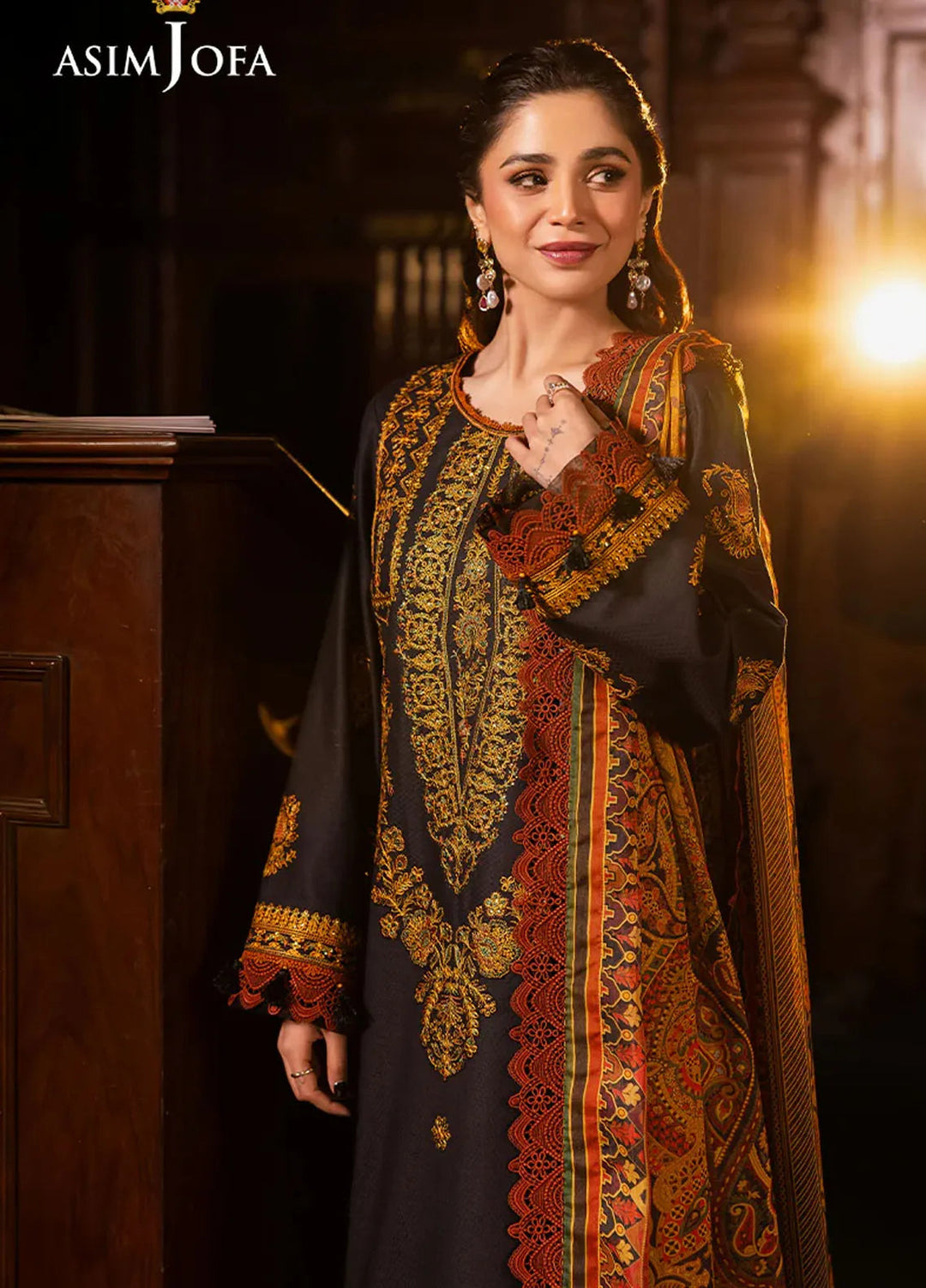 Asim Jofa Embroidered Lawn Suits Unstitched 3 Piece AJ25P5 AJUBJ-12 - Summer Collection