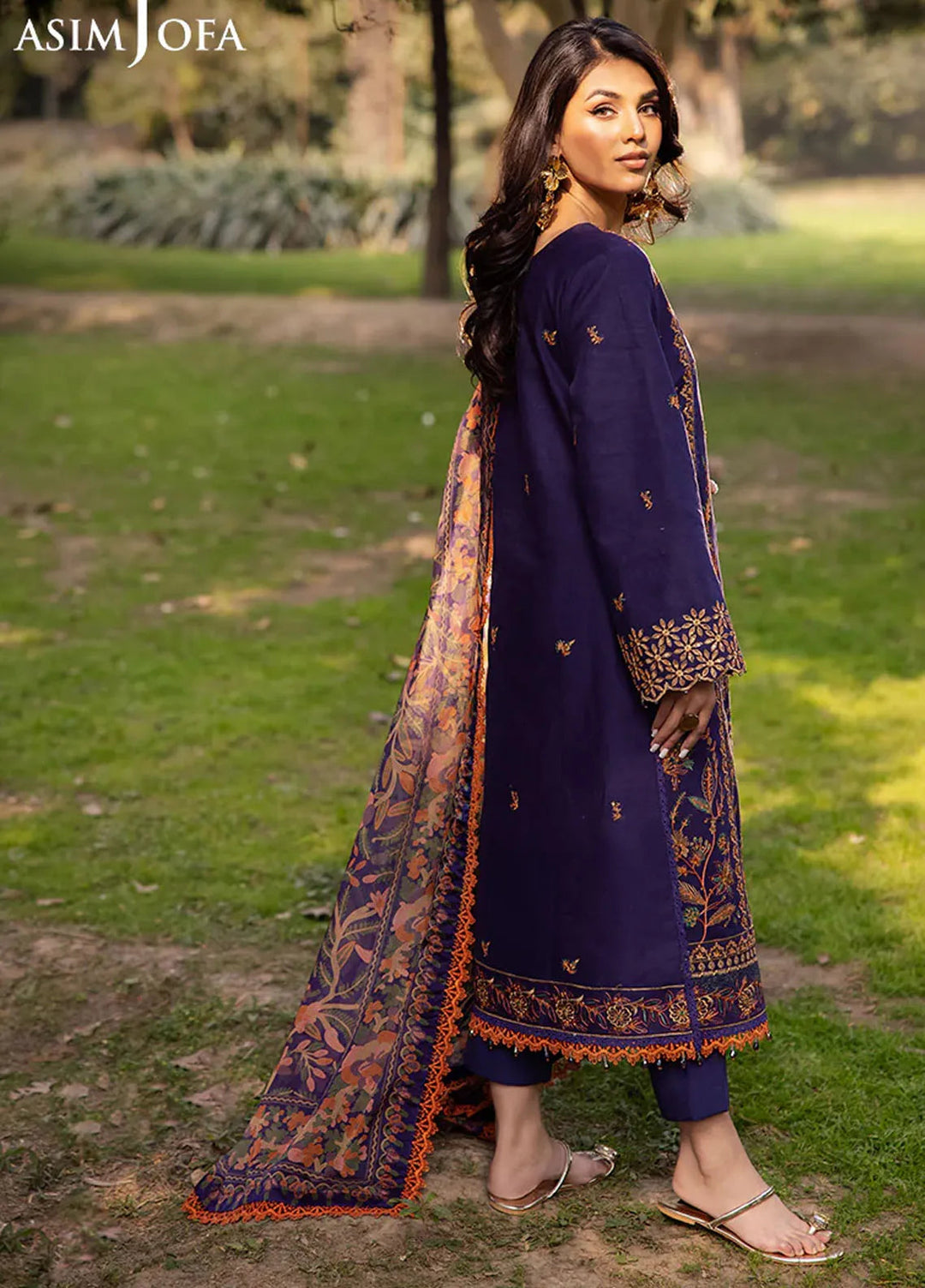 Asim Jofa Embroidered Lawn Suits Unstitched 3 Piece AJ25P5 AJUBJ-15 - Summer Collection