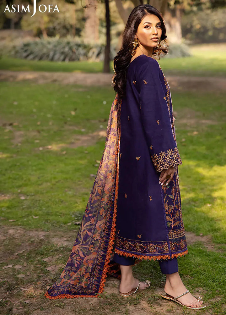 Asim Jofa Embroidered Lawn Suits Unstitched 3 Piece AJ25P5 AJUBJ-15 - Summer Collection