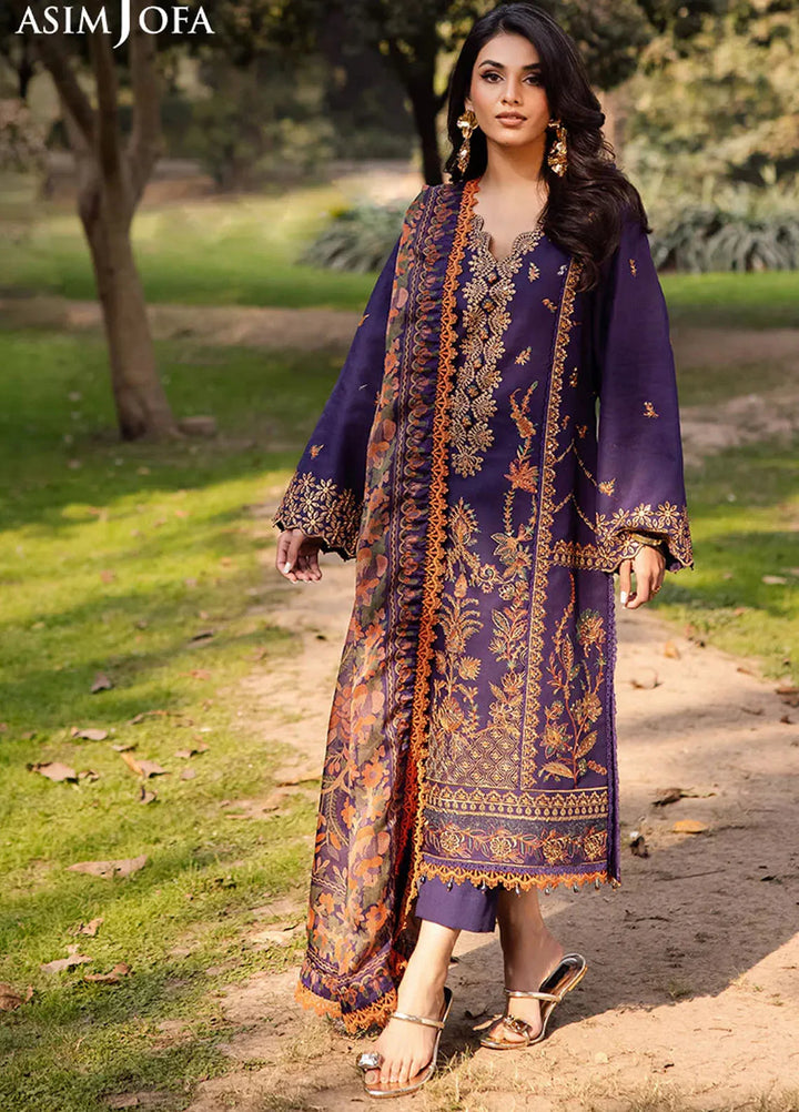 Asim Jofa Embroidered Lawn Suits Unstitched 3 Piece AJ25P5 AJUBJ-15 - Summer Collection