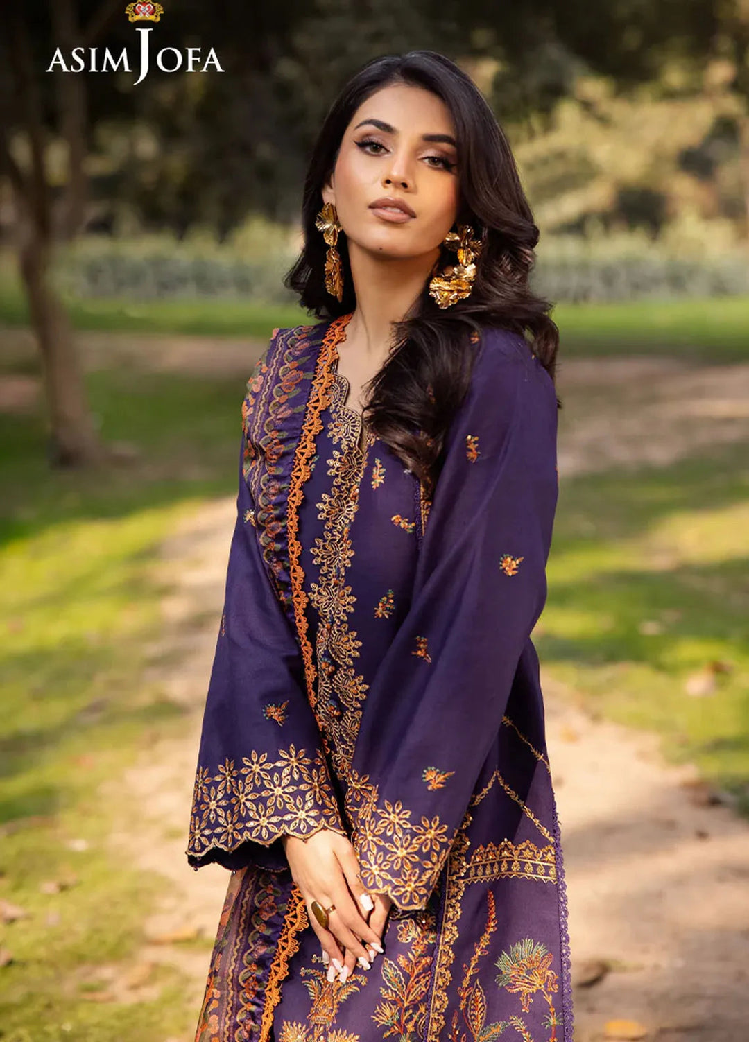 Asim Jofa Embroidered Lawn Suits Unstitched 3 Piece AJ25P5 AJUBJ-15 - Summer Collection