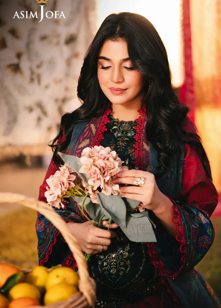 Asim Jofa Embroidered Lawn Suits Unstitched 3 Piece AJ25P6 AJUBJ-06 - Summer Collection