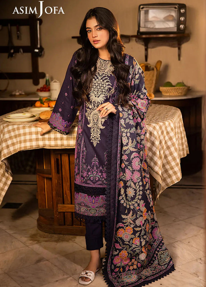 Asim Jofa Embroidered Lawn Suits Unstitched 3 Piece AJ25P6 AJUBJ-07 - Summer Collection