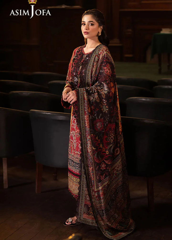 Asim Jofa Embroidered Lawn Suits Unstitched 3 Piece AJ25P6 AJUBJ-09 - Summer Collection
