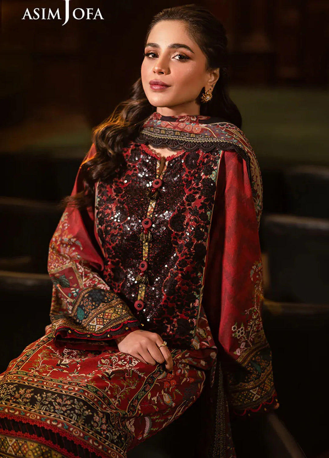 Asim Jofa Embroidered Lawn Suits Unstitched 3 Piece AJ25P6 AJUBJ-09 - Summer Collection