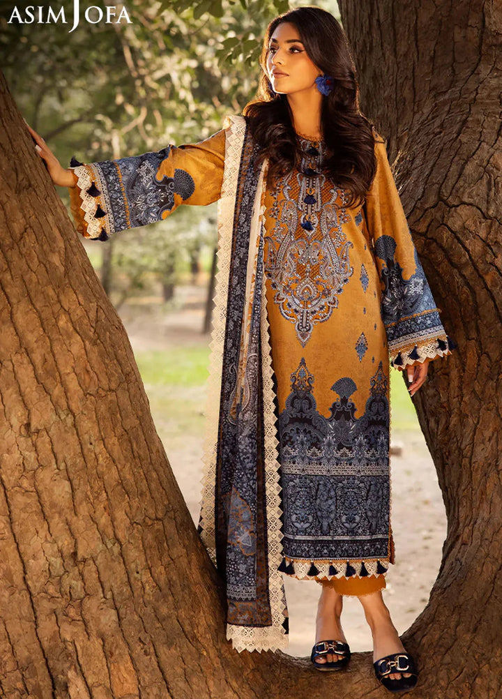 Asim Jofa Embroidered Lawn Suits Unstitched 3 Piece AJ25P6 AJUBJ-10 - Summer Collection